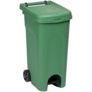 BIDONE C/RUOTE E PEDALE LT.80 VERDE URBAN ECOSYSTEM