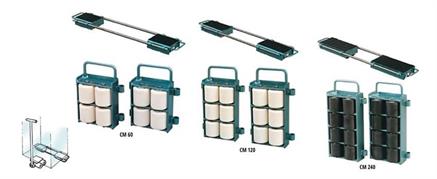 COPPIA CARRELLI CM120 A RULLI 12 TON.