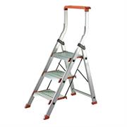 SGABELLO ALLUMINIO KUBO 3 GRADINI C/PORTAOGGETTI