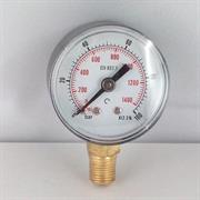 MANOMETRO DN80 ATT.RAD.3/8 O-100MBAR