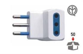 ADATTATORE TRIPLO 10A BIANCO  COD.00820