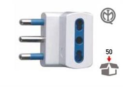ADATTATORE TRIPLO 16A +3 BIPRESE 10/16A+T NERO  COD.00823
