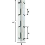 LINEA ACCIAIO CERNIERE METR.D.4 CON FORI 40 FIN.ALPZ ACCIAIO LUCIDO-PERN