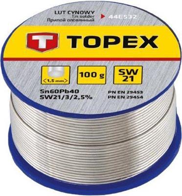 TOPEX - FILO DI STAGNO PER SALDATORE, 60% SN, 1,5MM DIAM, 100 G