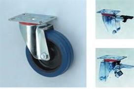 RUOTA + SGFP MEDIO ZINCATO NYLGOM BLU 80X35 BOCC. COD.CABO/80 R FA